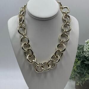 J. Crew Bright‎ Gold Tone Large Link Collar Necklace